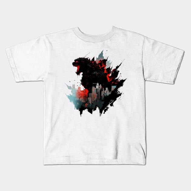 godzilla Kids T-Shirt by skatermoment